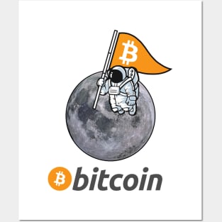 Bitcoin To The Moon, Cryptocurrency, Funny Bitcoin Posters and Art